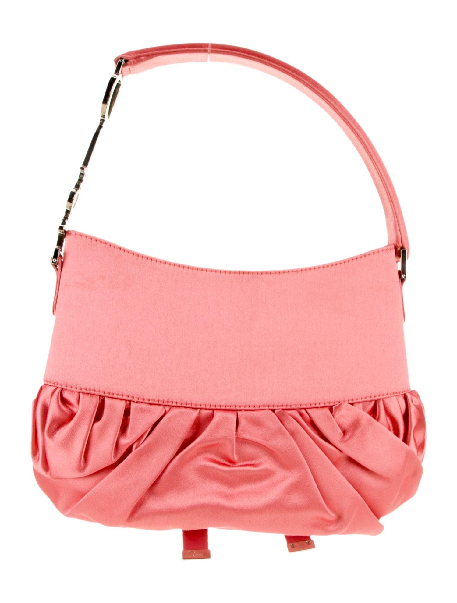 Women's Christian Dior Pink Satin Ballet Evening Bag For Sale