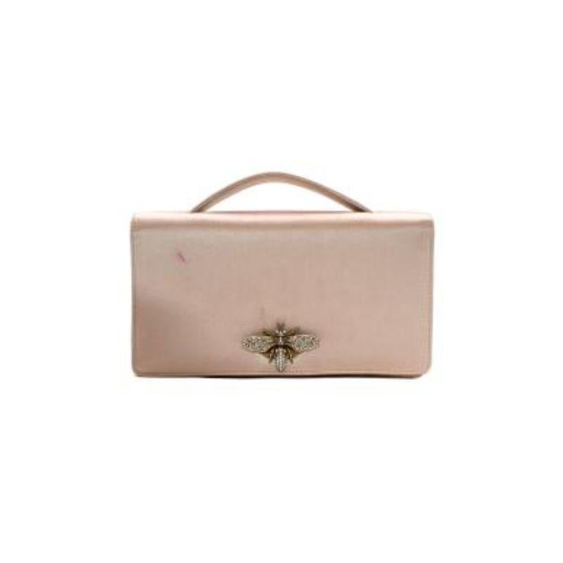 Dior Pink Satin D-Bee Clutch For Sale