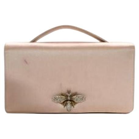 Dior Pink Satin D-Bee Clutch For Sale