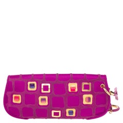 Dior Pink Satin Embellished Clutch