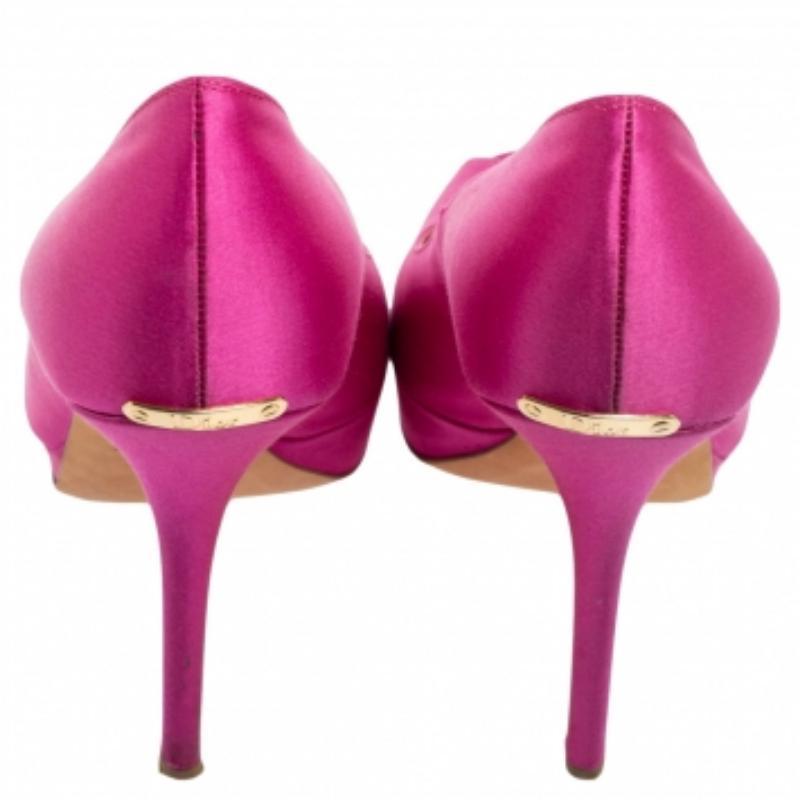 De las mujeres Dior Pink Satin Miss Dior Peep-Toe Pumps Talla 40.5 en venta