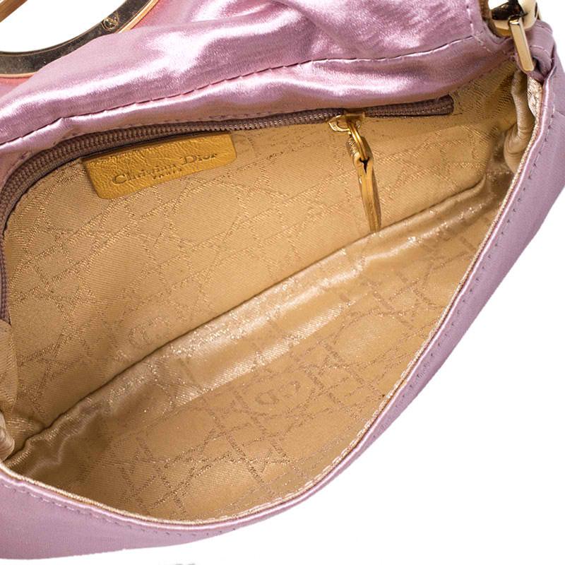 Dior Pink Satin Pochette Bag 4