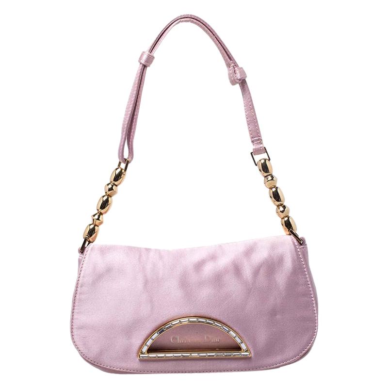 Dior Pink Satin Pochette Bag