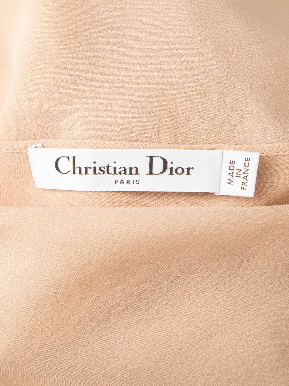 Dior Pink Sheer Lace Polkadot Dress Size M For Sale 1