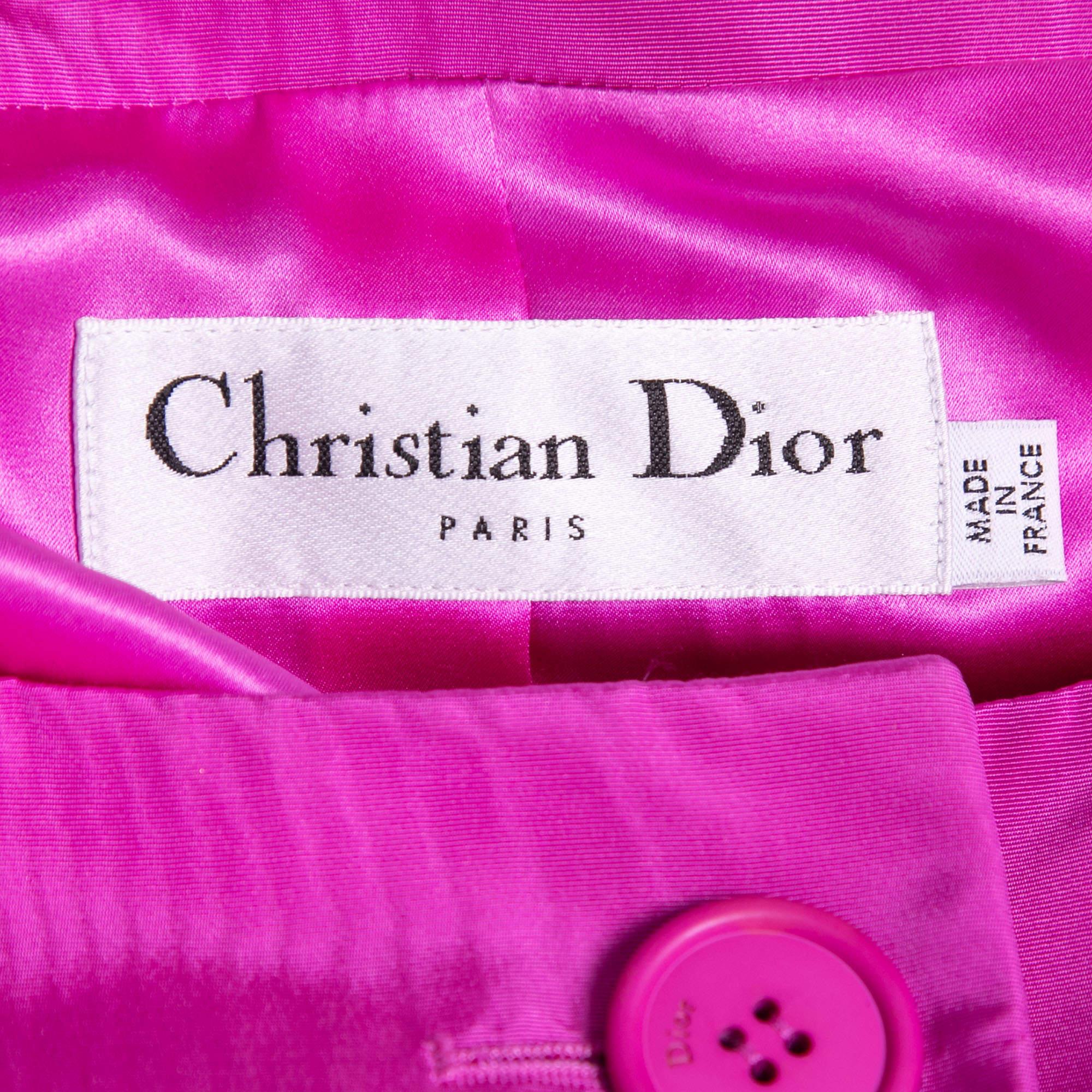 Women's Dior Pink Silk Belted Coat Dress L