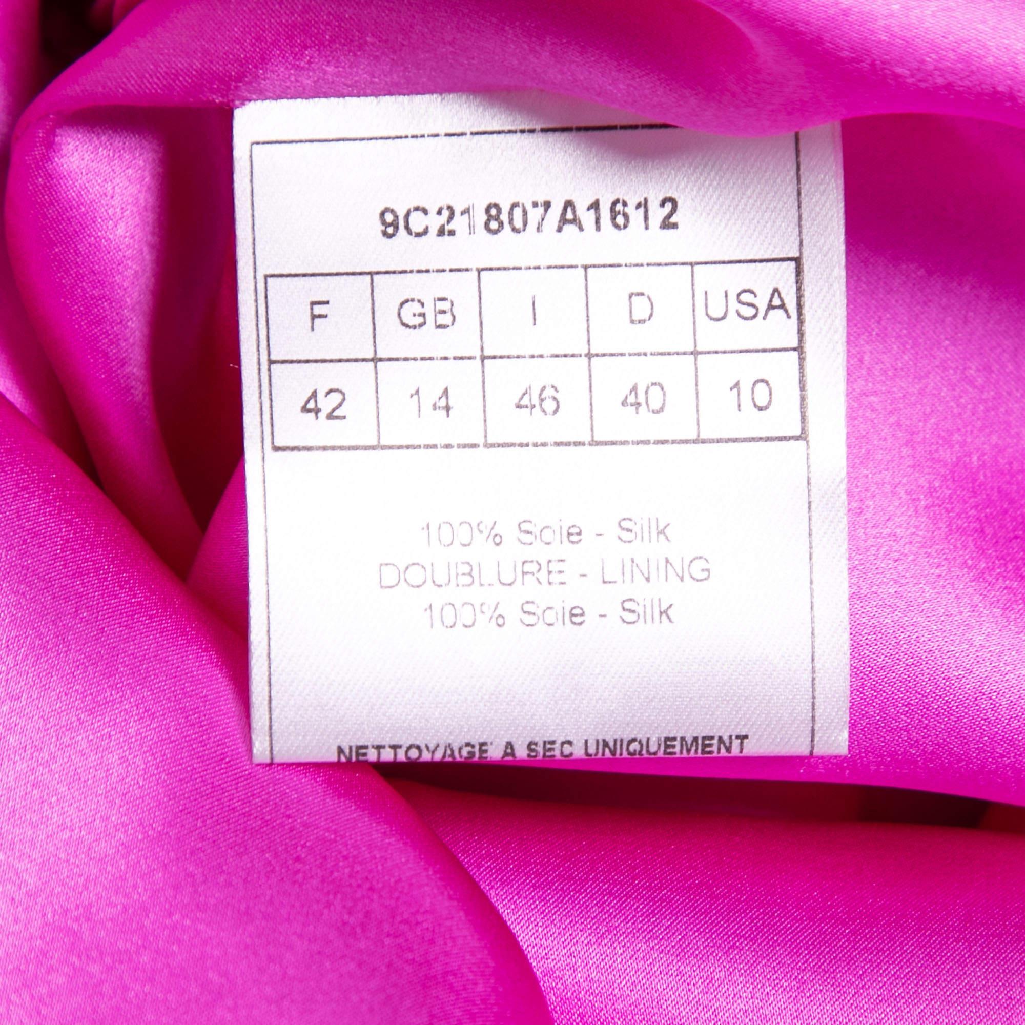 Dior Pink Silk Belted Coat Dress L 1