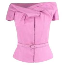Dior Pink Silk Belted Corset For Sale
