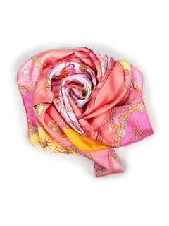 Dior Pink Silk CD Crystal Print Silk Scarf