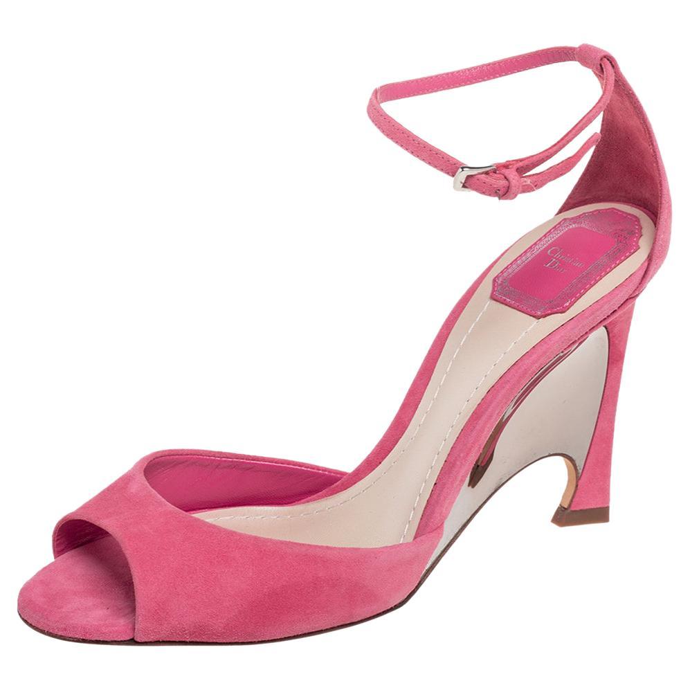 Dior Pink Patent Miss Dior Peep Toe Platform Pumps Size 37 at 1stDibs ...