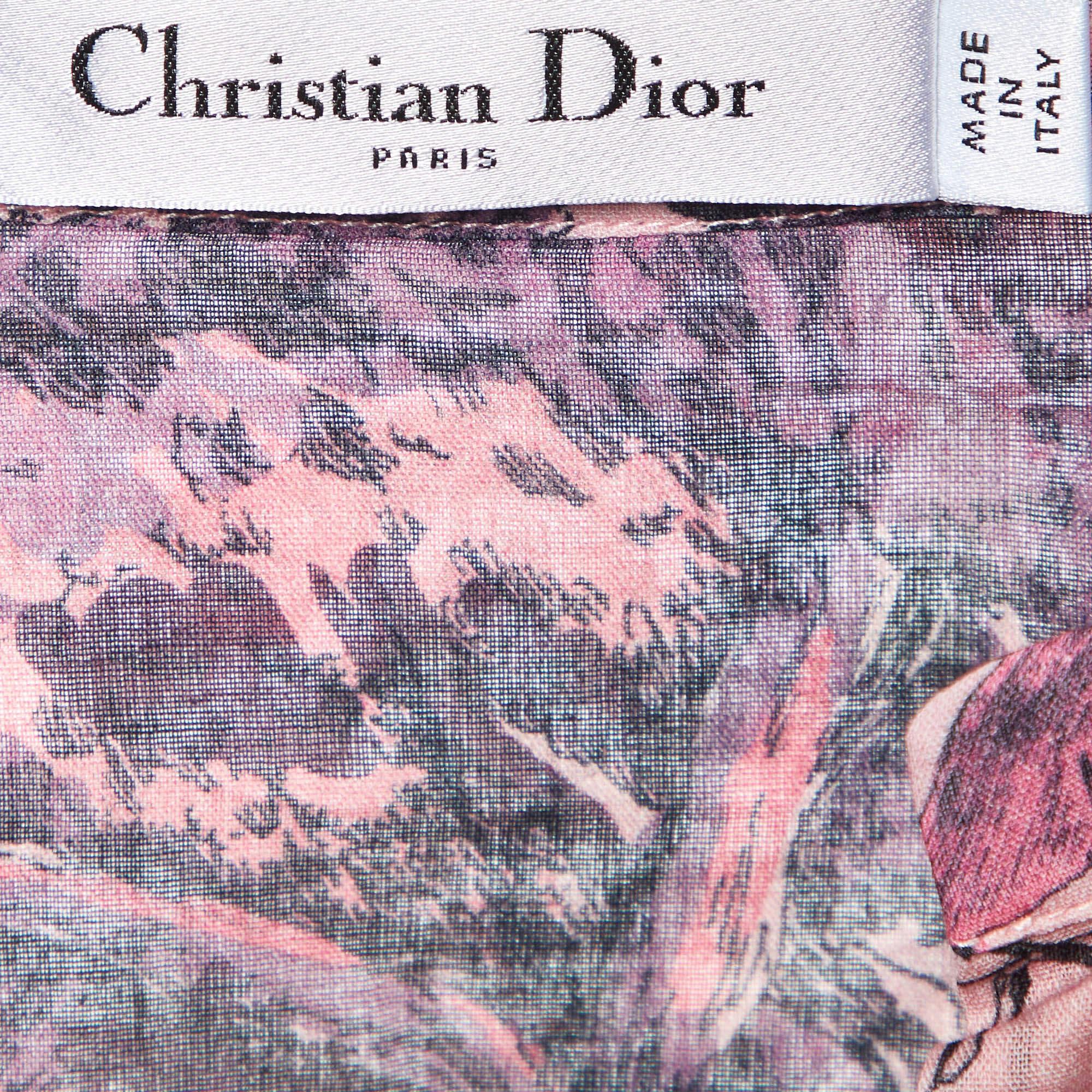 Dior Pink Toile de Jouy Voyage Cotton Long Sleeve Blouse L In New Condition In Dubai, Al Qouz 2