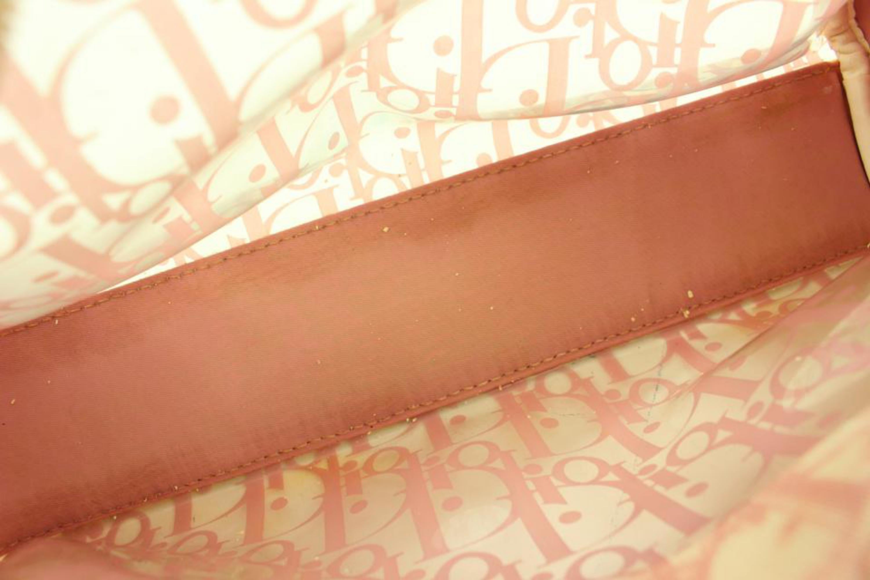 Dior - Sac à bandoulière rose translucide avec monogramme Trotter  31d413s État moyen - En vente à Dix hills, NY