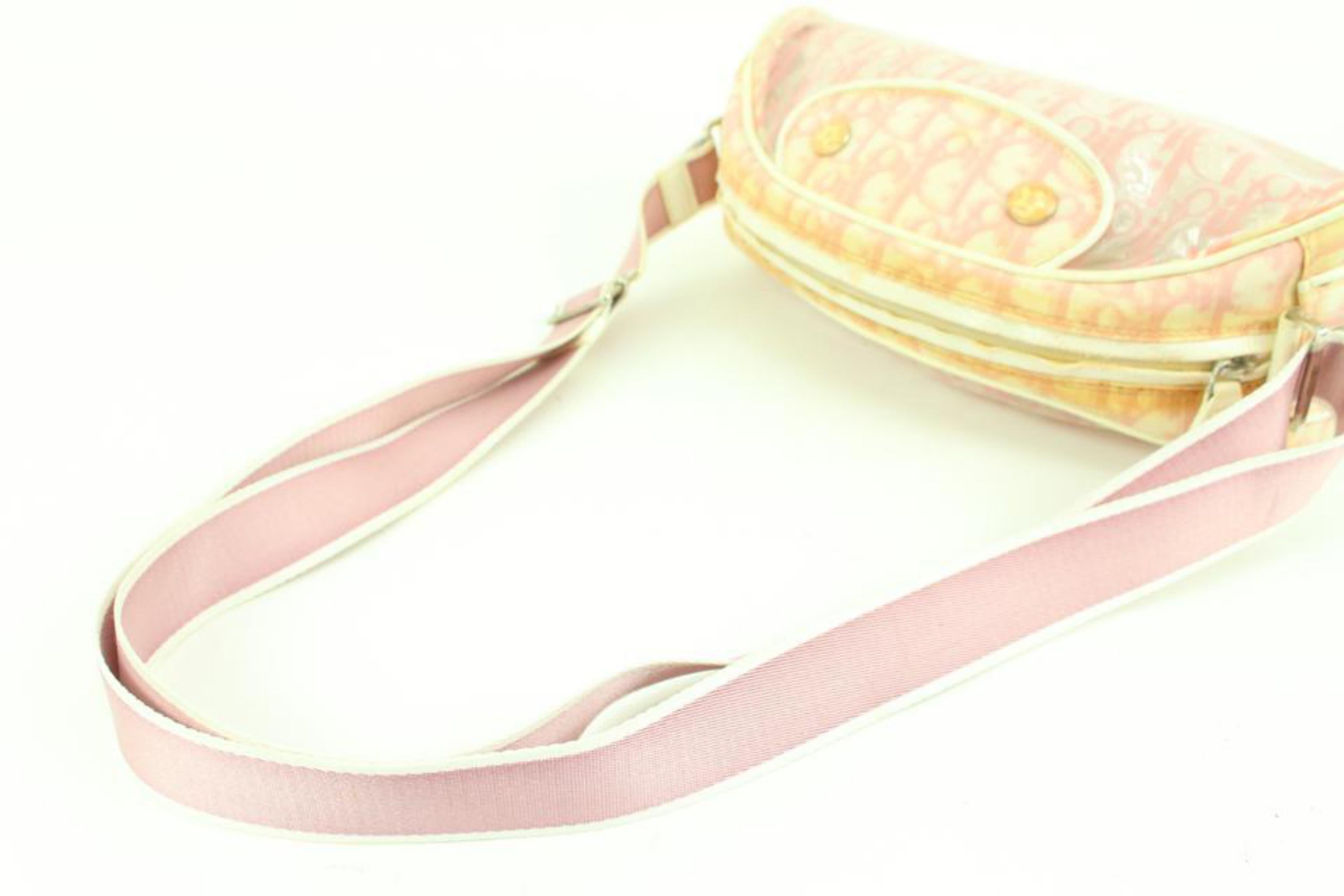 Beige Dior Pink Translucent Monogram Trotter Crossbody Bag  31d413s For Sale