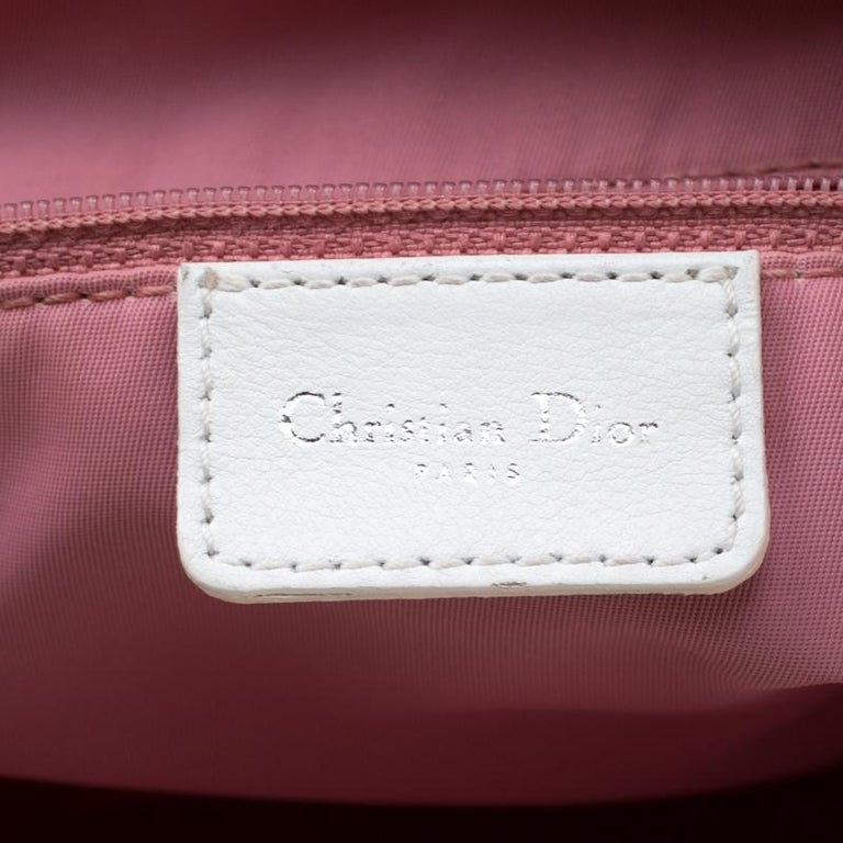 Dior Pink/White Diorissimo Canvas and Leather Tote at 1stDibs