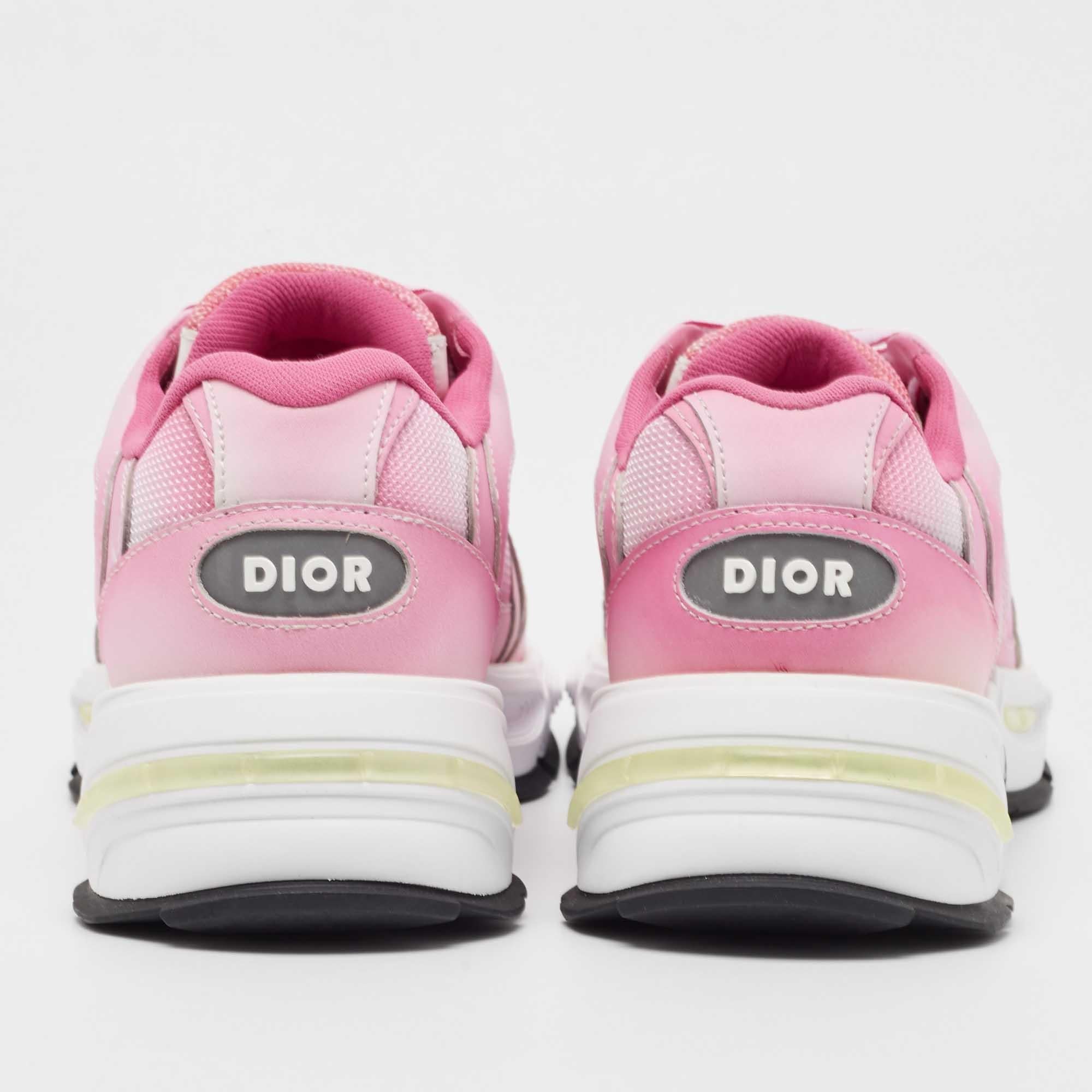 DIOR Pink/White Mesh and Leather CD1 Gradient Sneakers Size 41 For Sale 4