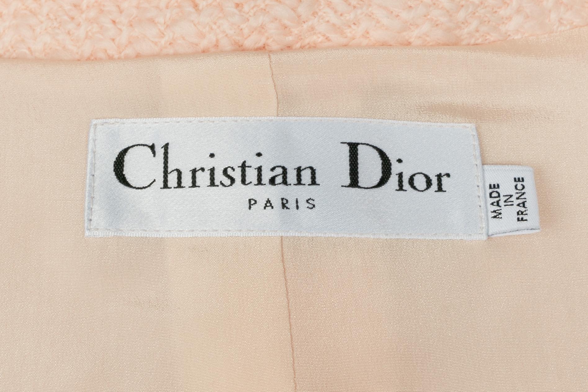Dior pink wool coat For Sale 5