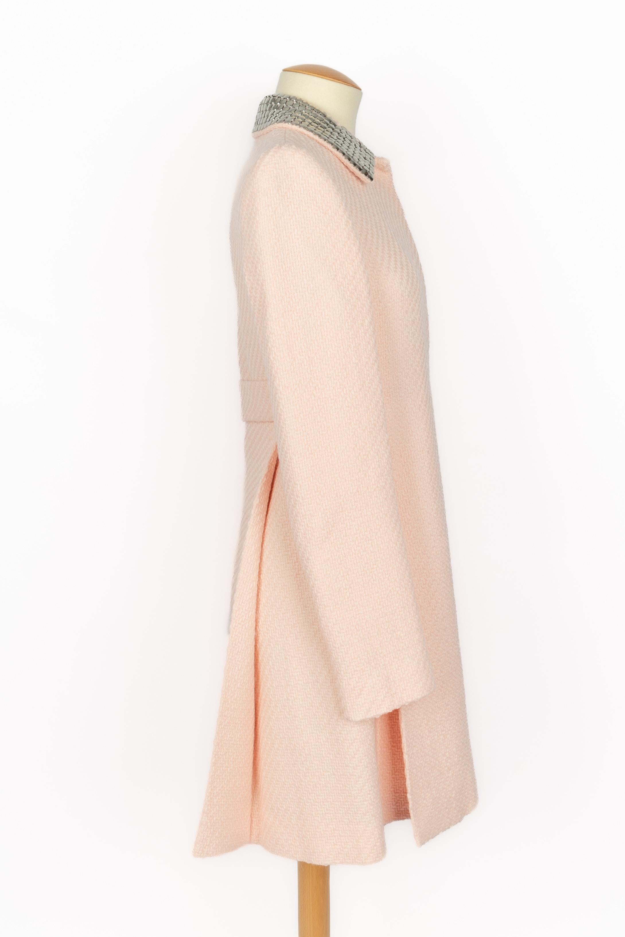 Dior pink wool coat In Excellent Condition For Sale In SAINT-OUEN-SUR-SEINE, FR