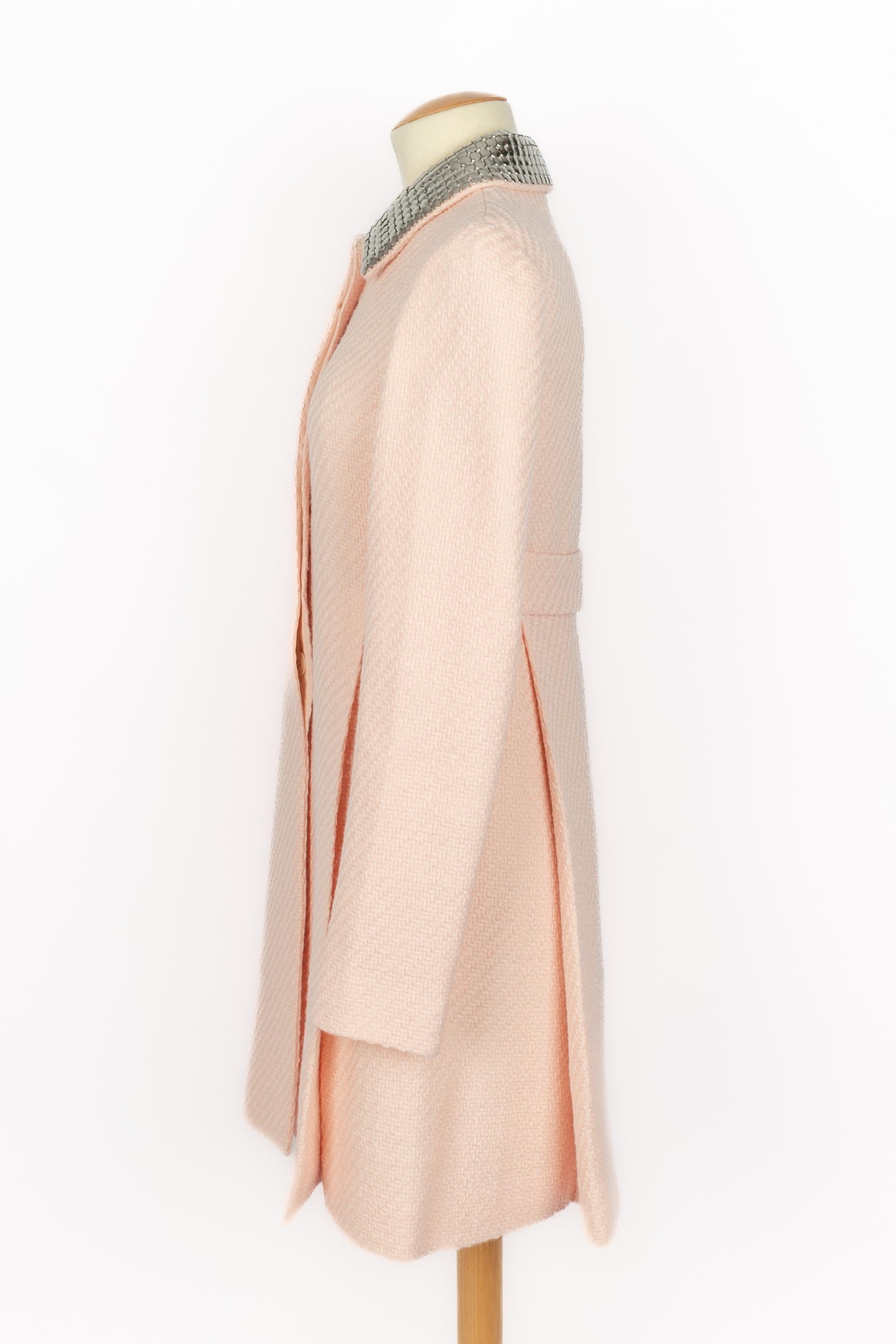 Dior pink wool coat For Sale 1