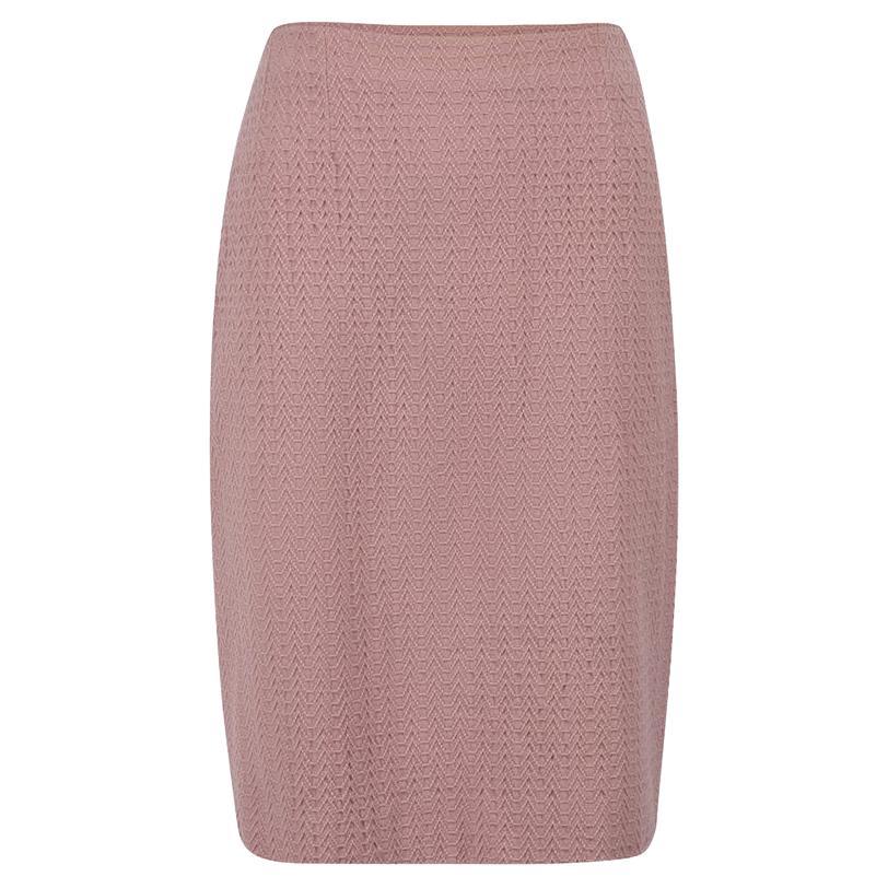 Dior Pink Wool Patterned Pencil Skirt Size XXL For Sale