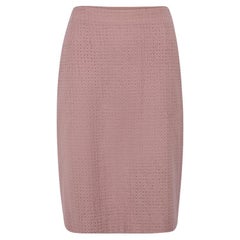 Dior Pink Wool Patterned Pencil Skirt Size XXL