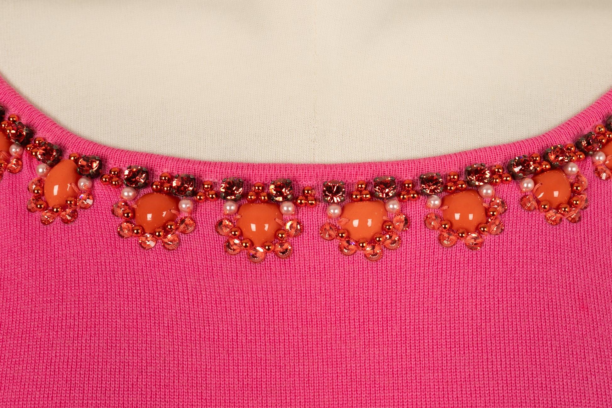 Dior Pink Wool Tiny Sweater, 2008 For Sale 1