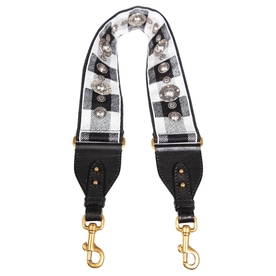 Dior Plaid Studded Bag Strap