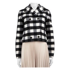 Dior Plaid Wool Double-Breasted Peacoat Size M