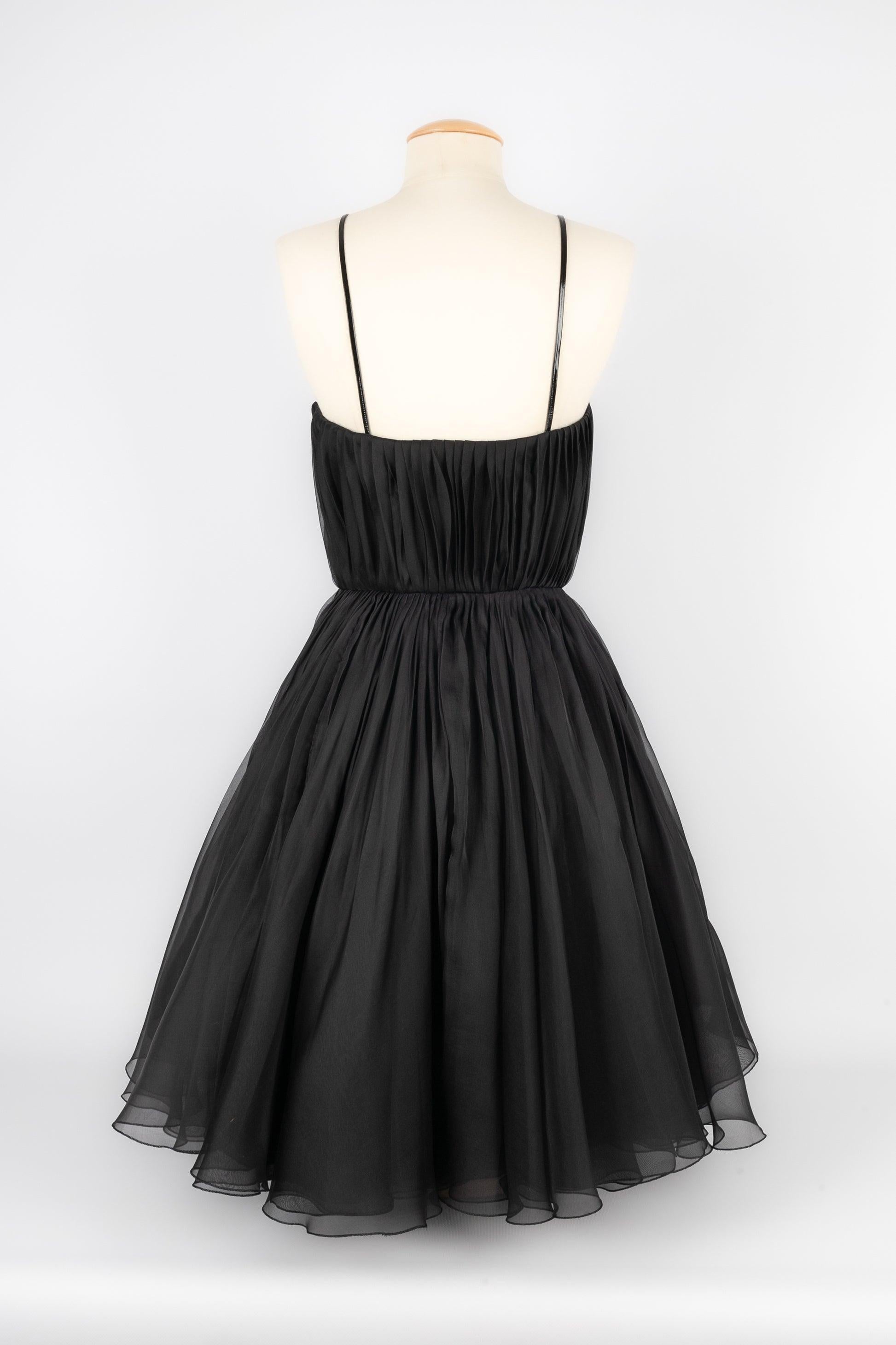 Black Dior Pleated Silk Tutu Dress For Sale