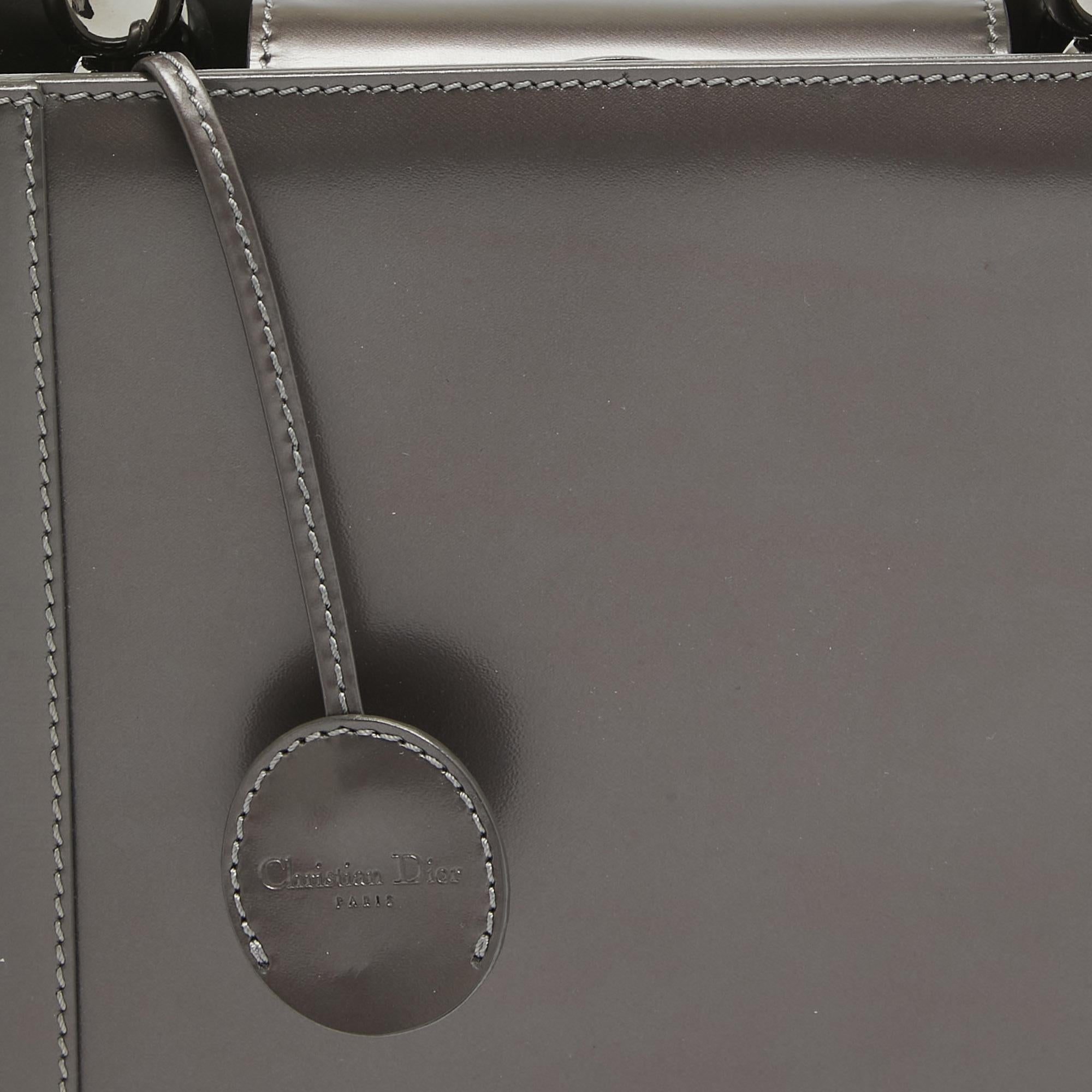 Dior Plum Glazed Leather Malice Tote 1