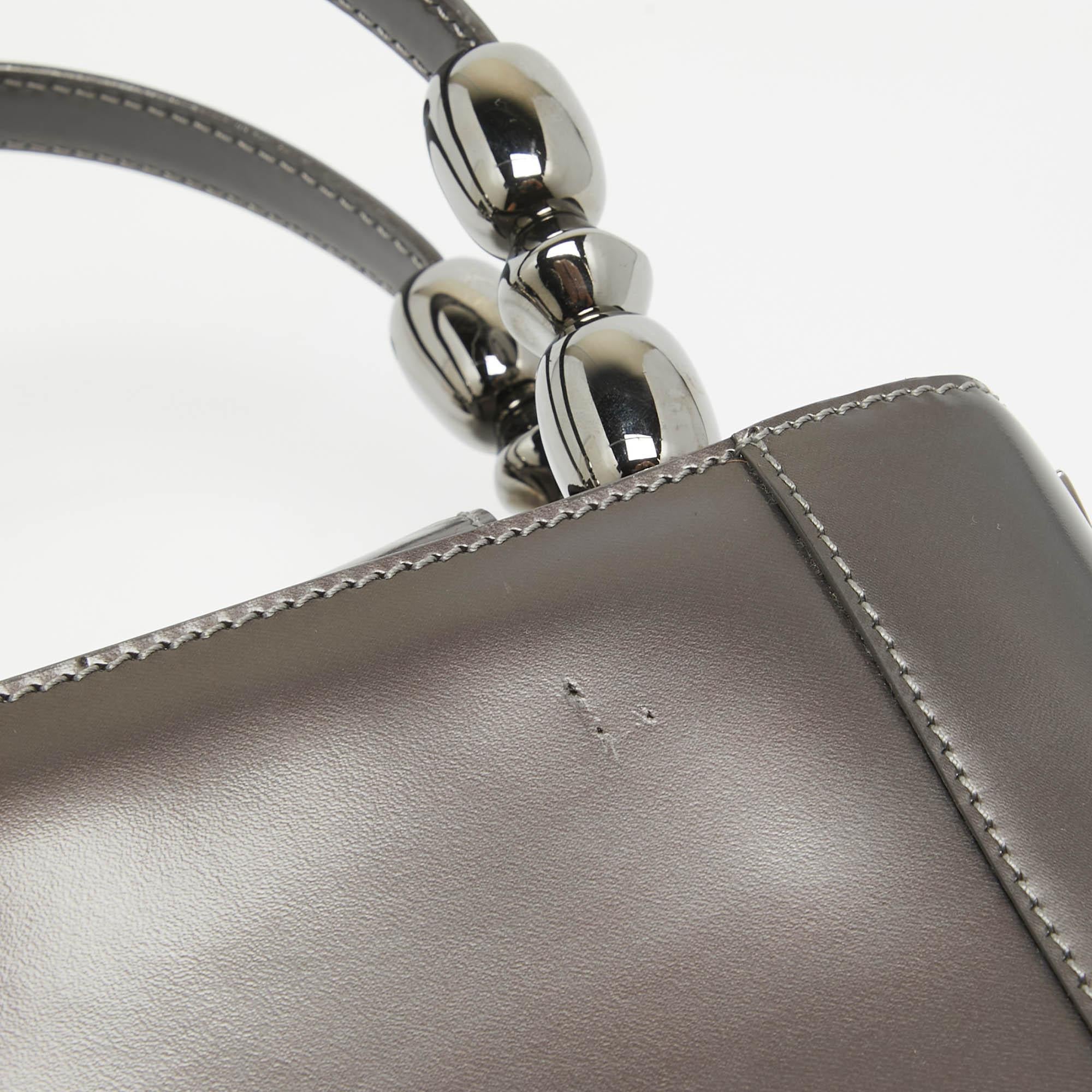 Dior Plum Glazed Leather Malice Tote 2