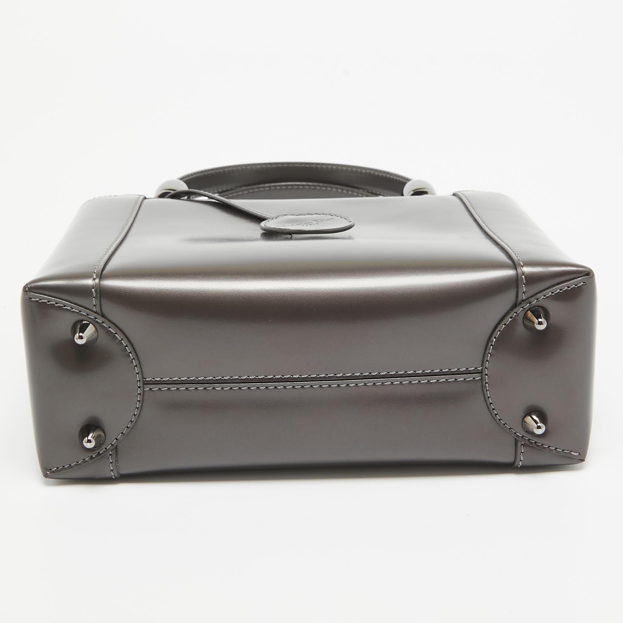 Dior Plum Glazed Leather Malice Tote 3