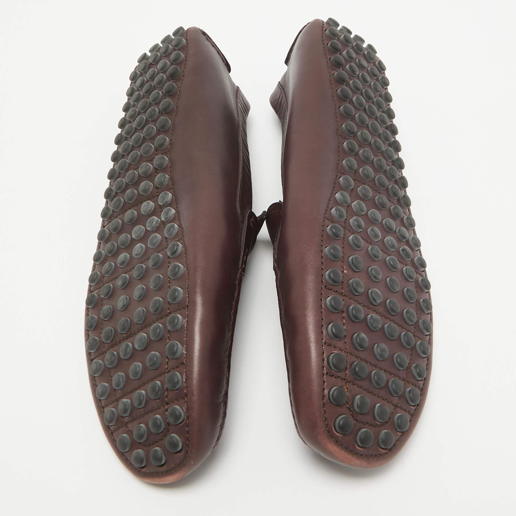 Dior Plum Leather Penny Loafers Size 43 1
