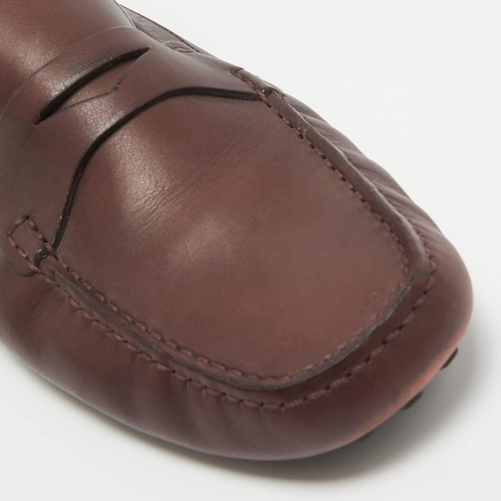 Dior Plum Leather Penny Loafers Size 43 3
