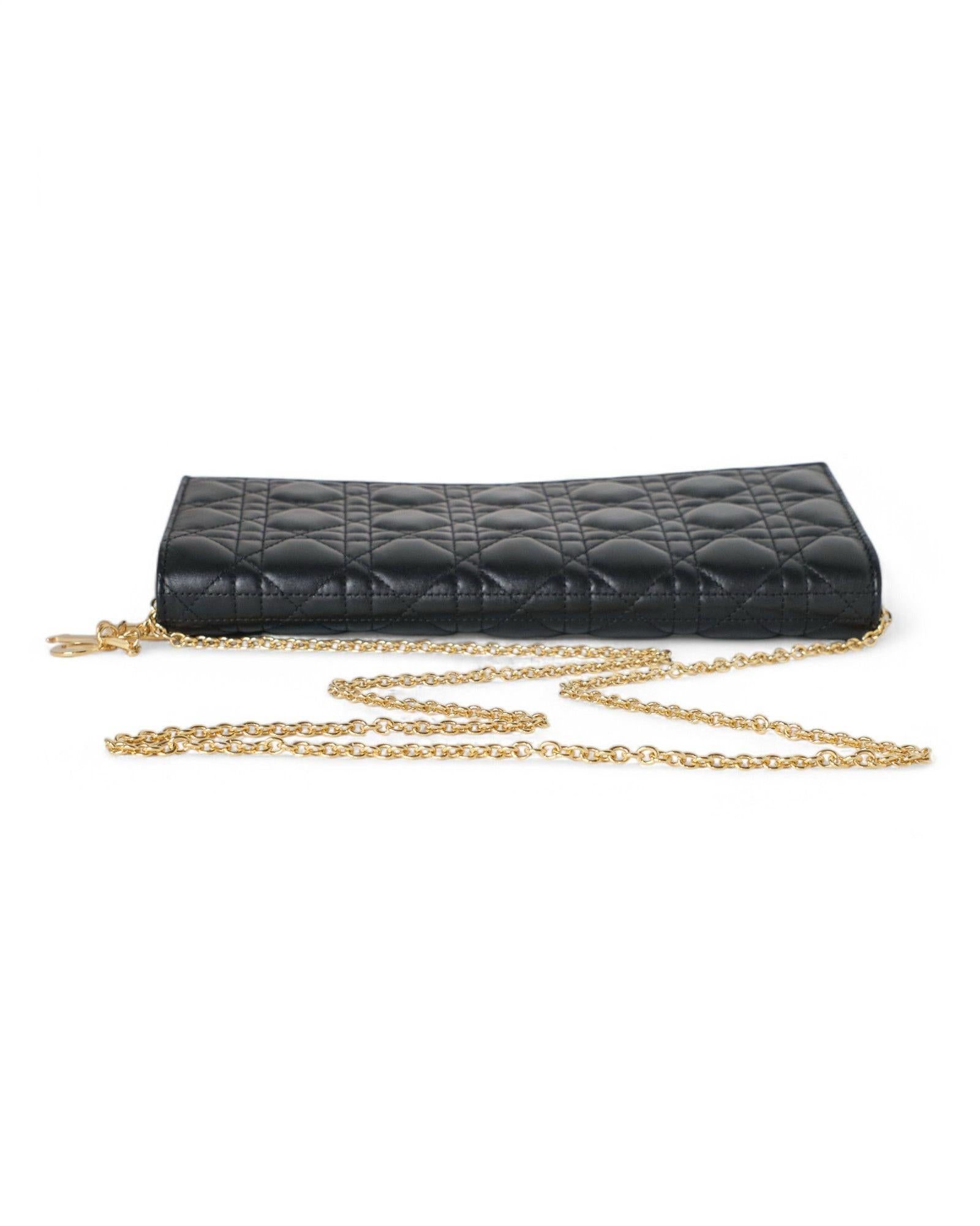 Dior Black Chain Cannage Clutch Bag 7