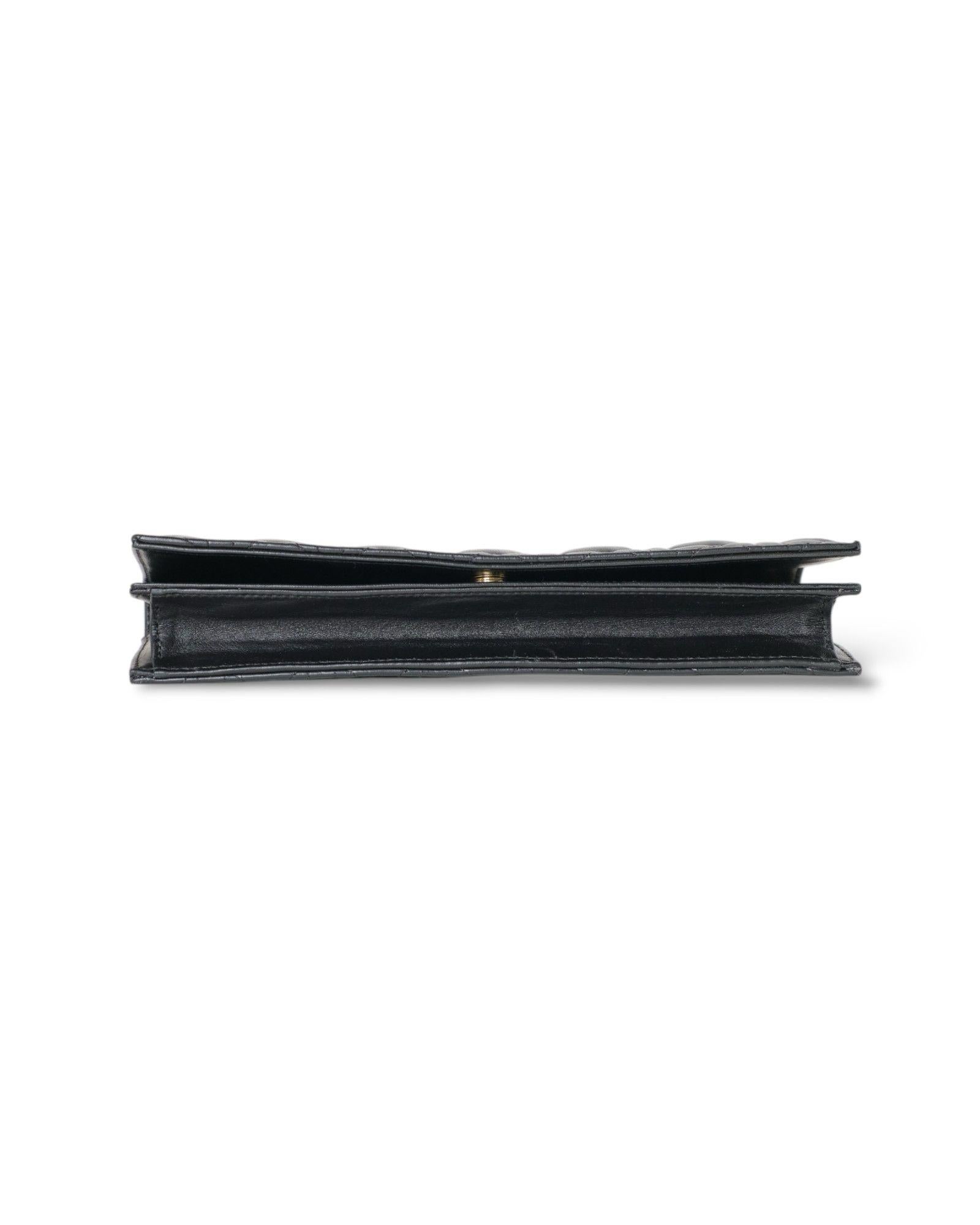 Dior Black Chain Cannage Clutch Bag 4