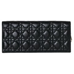Dior Black Chain Cannage Clutch Bag