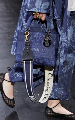 Dior Poeme Cotton Ankle-Tie Ballerina Flats IT38