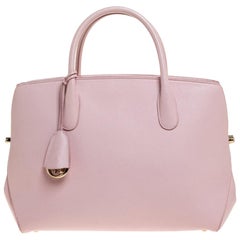 Dior Powder Pink Leather Large Bar Tote