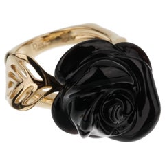 Anillo de Cóctel Dior Pre Catelan Ónix Diamante Oro Amarillo 18k