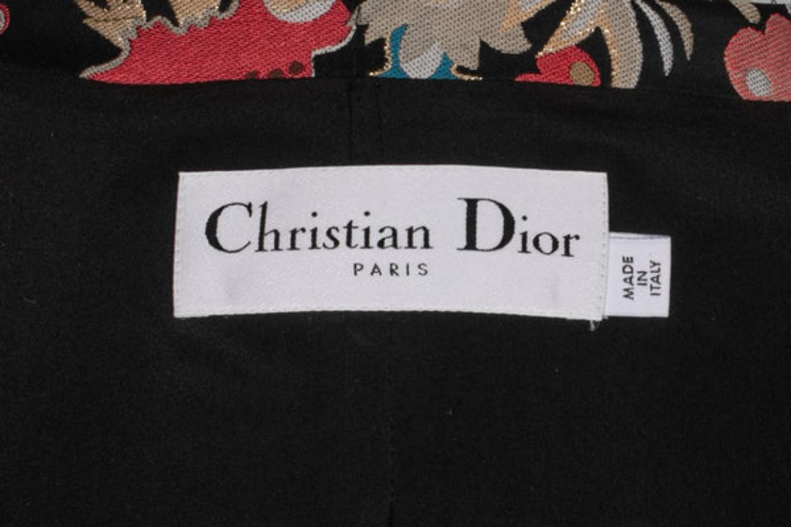 Dior Bedruckter Mantel mit schwarzem Seidenfutter im Angebot 6