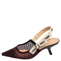 Dior Purple/Black Mesh J'Adior Slingback Sandals Size 38