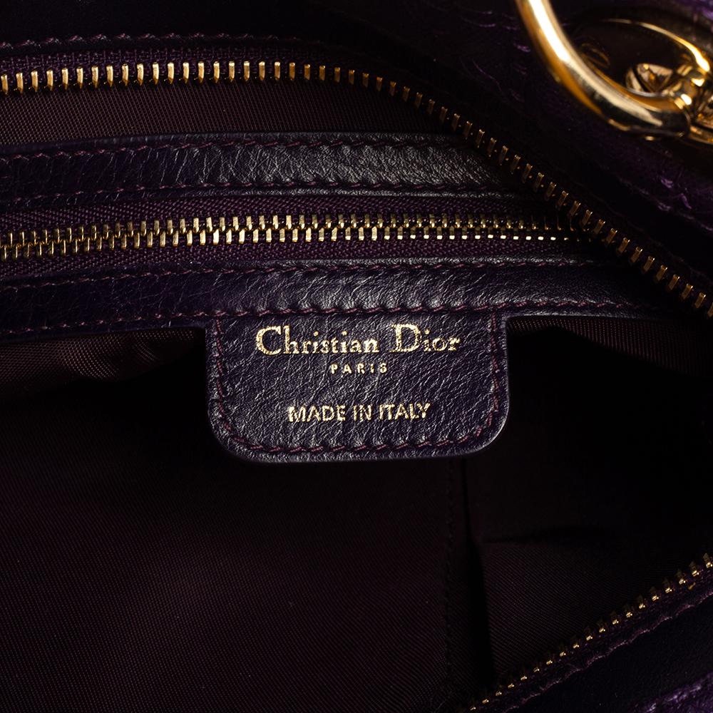 Dior Purple Cannage Coated Canvas Soft Lady Dior Tote 4