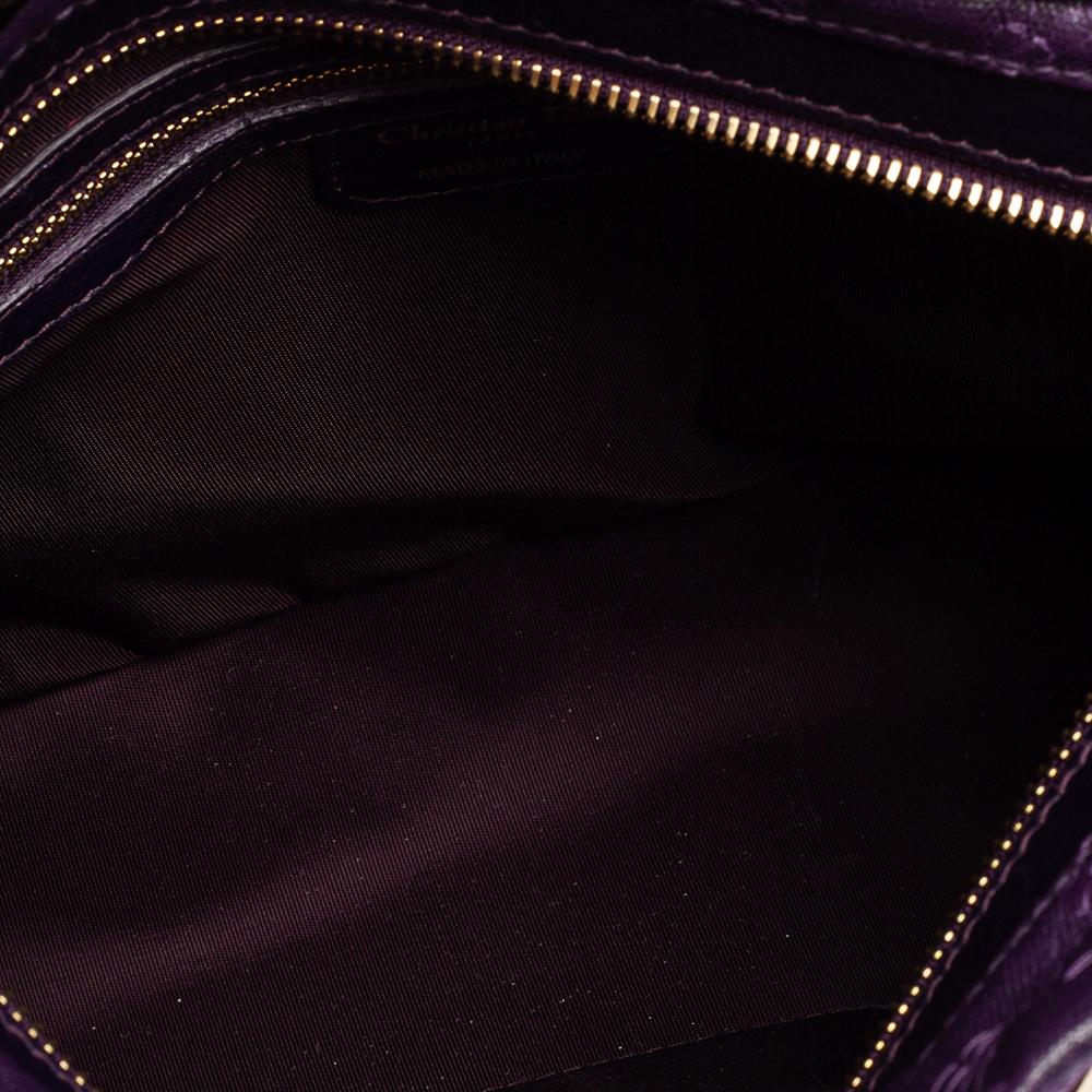 Dior Purple Cannage Coated Canvas Soft Lady Dior Tote 6