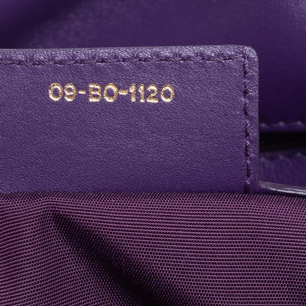 Dior Purple Cannage Leather Delices Gaufre Flap Shoulder Bag 7