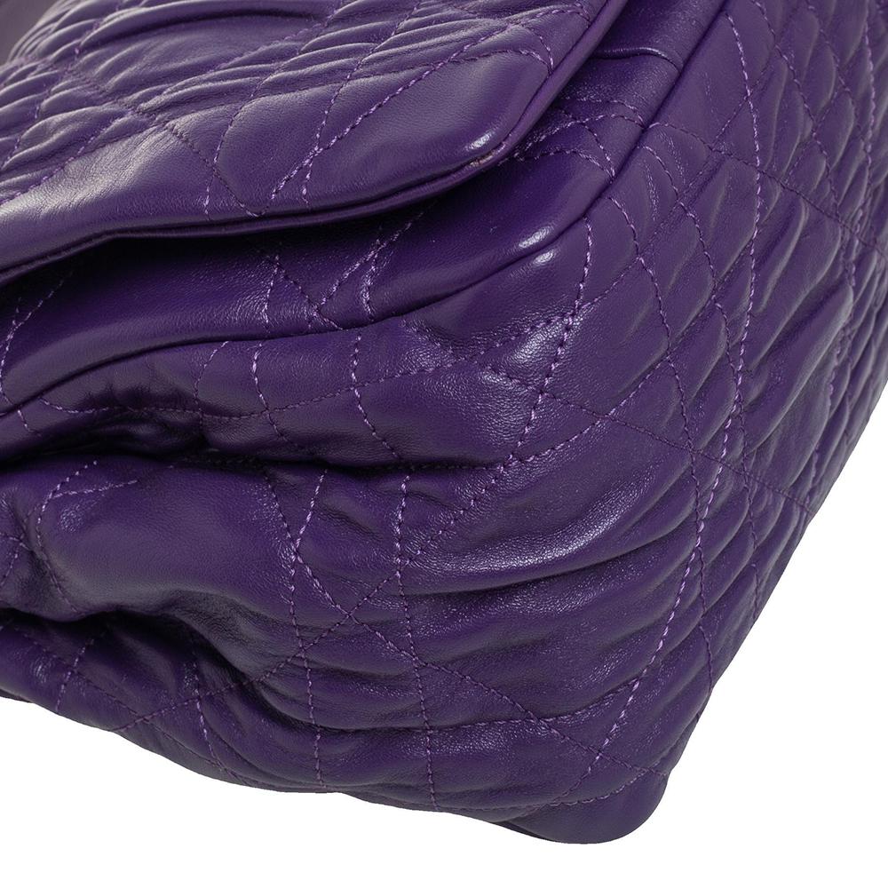 Dior Purple Cannage Leather Delices Gaufre Flap Shoulder Bag 3
