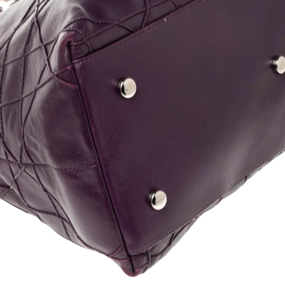 Dior Purple Cannage Leather Granville Tote 5