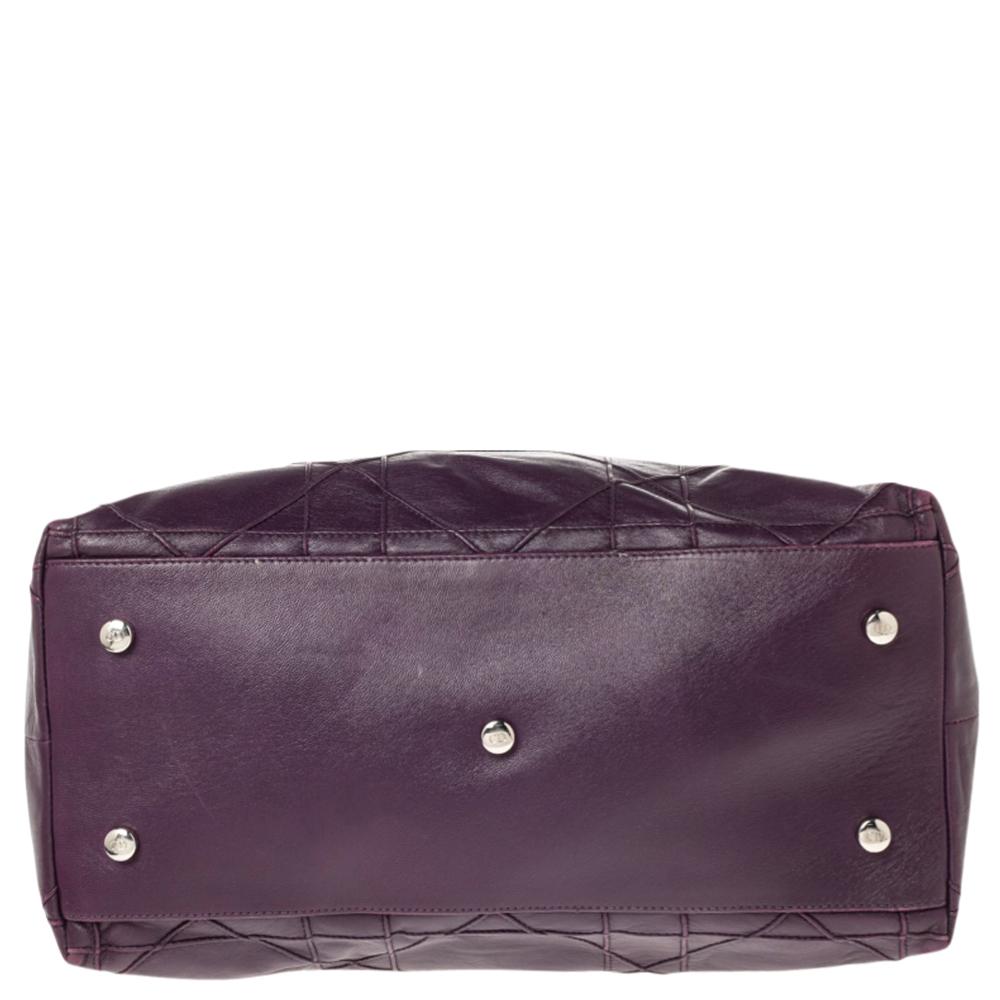 Women's Dior Purple Cannage Leather Granville Tote