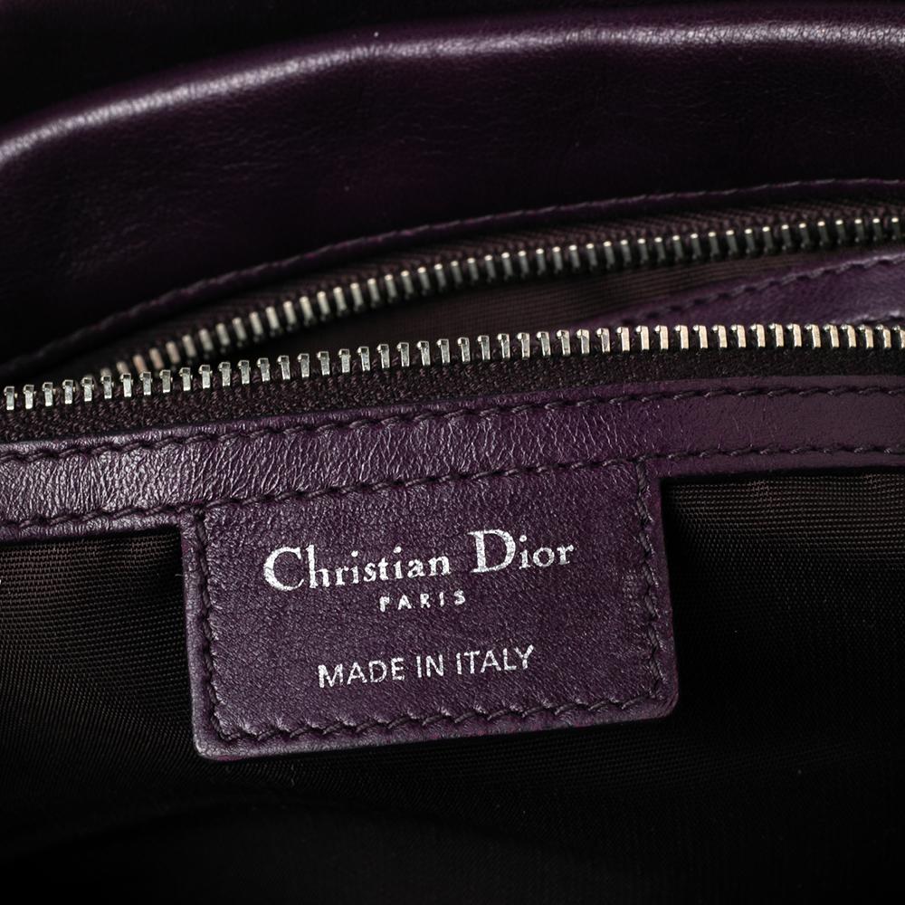 Dior Purple Cannage Leather Granville Tote 1