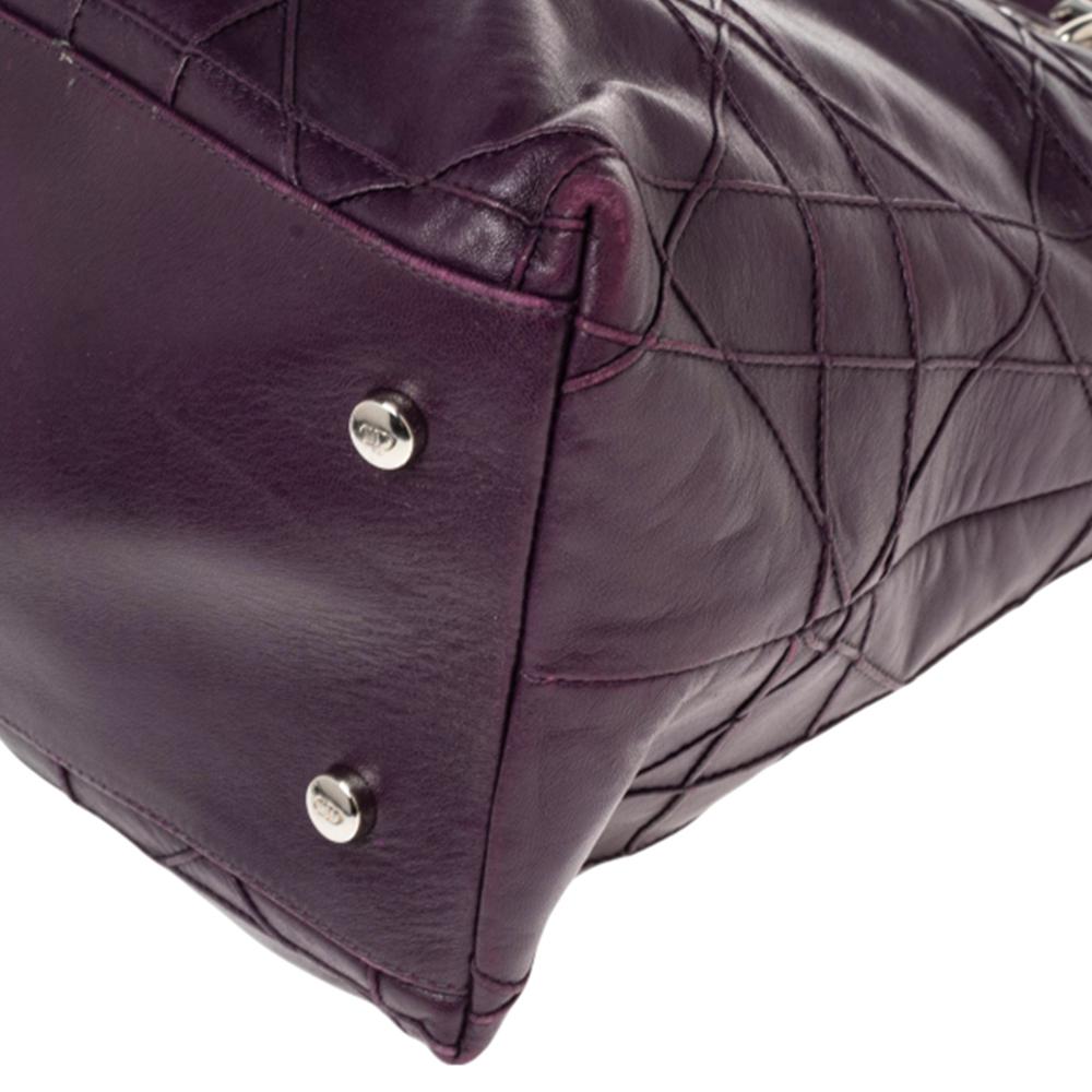 Dior Purple Cannage Leather Granville Tote 3