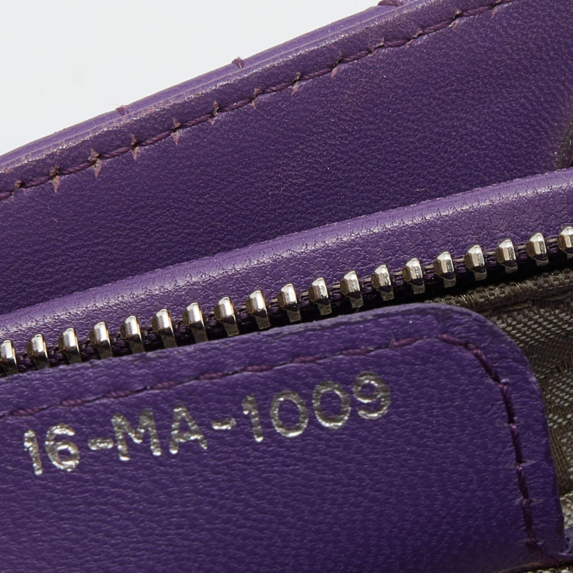 Dior Purple Cannage Leather Large Soft Lady Dior Tote In Fair Condition For Sale In Dubai, Al Qouz 2