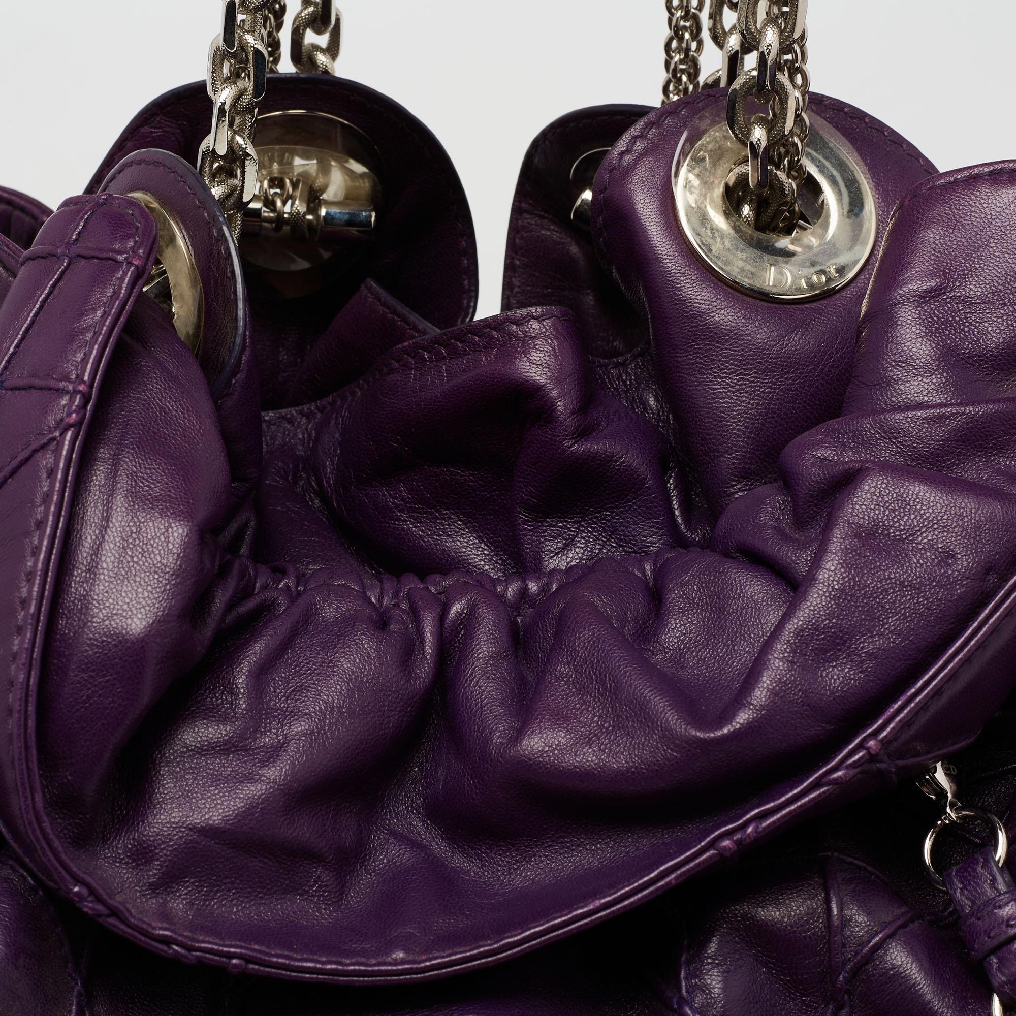 Dior Purple Cannage Leather Le Trente Shoulder Bag 3